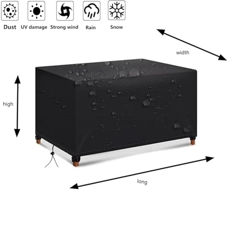 Housse Salon Jardin Exterieur BDBSGBH 165x105x75cm, Coupe-Vent, Anti-UV, Imperméableavec Corde et Boucle Verrouillage