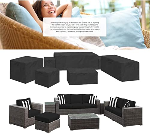 Housse Table de Jardin JPudinor Protectrice 420D Oxford 150x150x80cm | Durables & Résistantes aux Intempéries | Idéale p