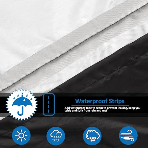Housses de Meubles de Jardin Wanocean Imperméables Anti-UV Résistance au Vent Housse Salon de Jardin 140x140x90cm