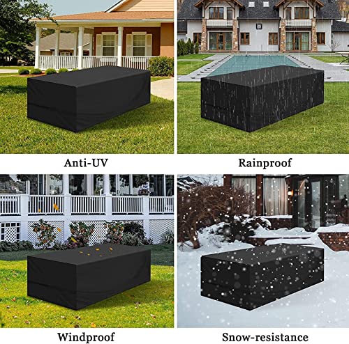 Housse Table Jardin 215x105x75cm Imperméable Résistance Anti-UV Tissu Oxford 420D